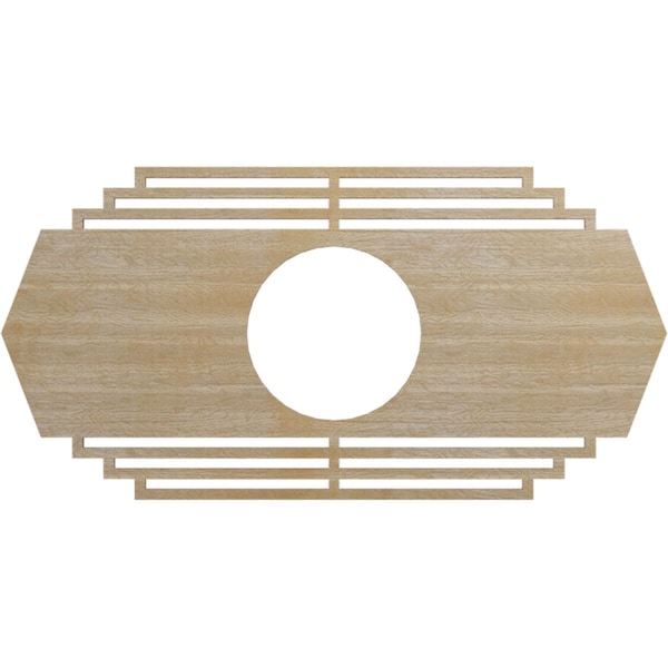 Ekena Millwork Chrysler Wood Fretwork Pierced Ceiling Medallion, Birch, 20"W x 10"H x 5 1/4"ID x 1/4"T CMWP20X10X0250CSBI - main